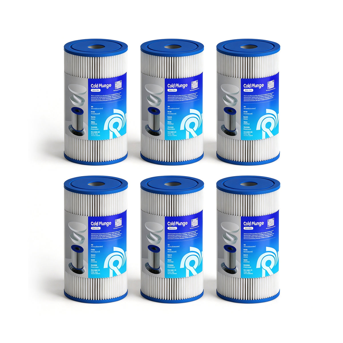 AMBOHR cold plunge replacement filter 6-count pack for ice bath water filtration