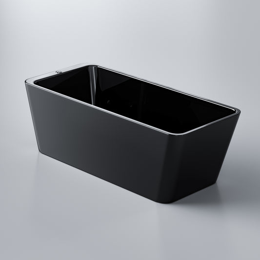 AMBOHR Black Acrylic Indoor Bathroom Bath Tub Cold Plunge Soaking Bathtub