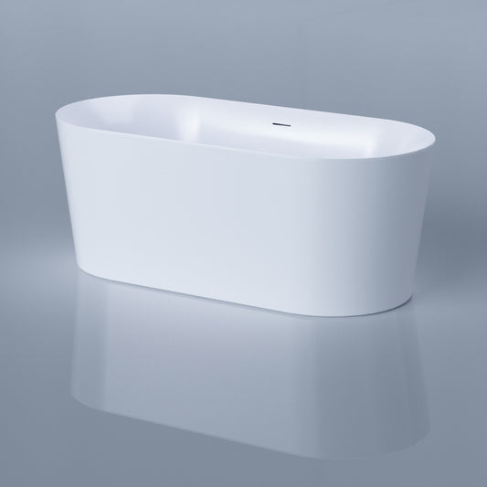 AMBOHR UPC Glossy White Stackable Tub Acrylic Whirlpool Freestanding Bathroom Bathtubs