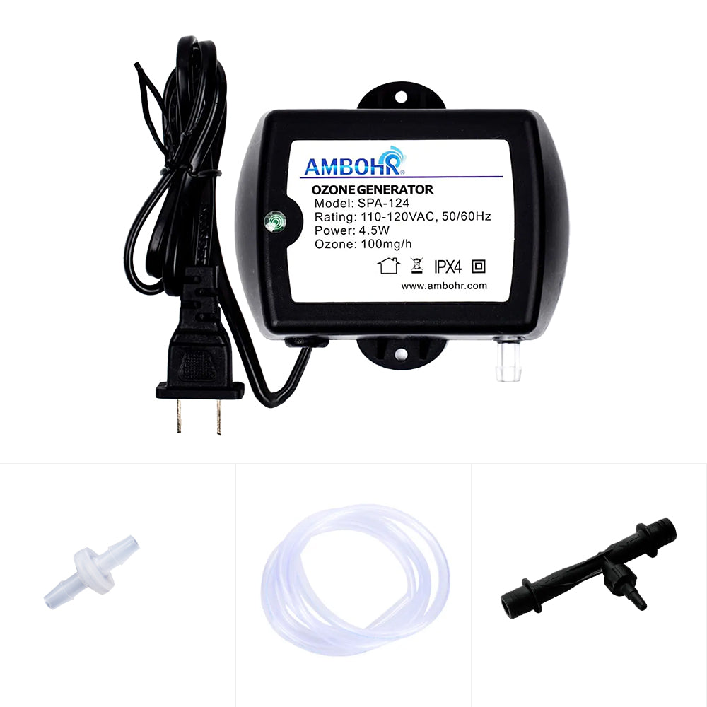 SPA-124 110V/120V 100mg SPA Ozone Generator AVS0304D/AVD0304D for Cold Plunge Spa Tubs Ozonator Water Treatment Appliances