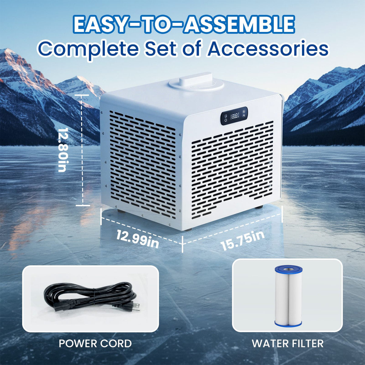 AMBOHR ice bath chiller complete set with cold plunge accessories