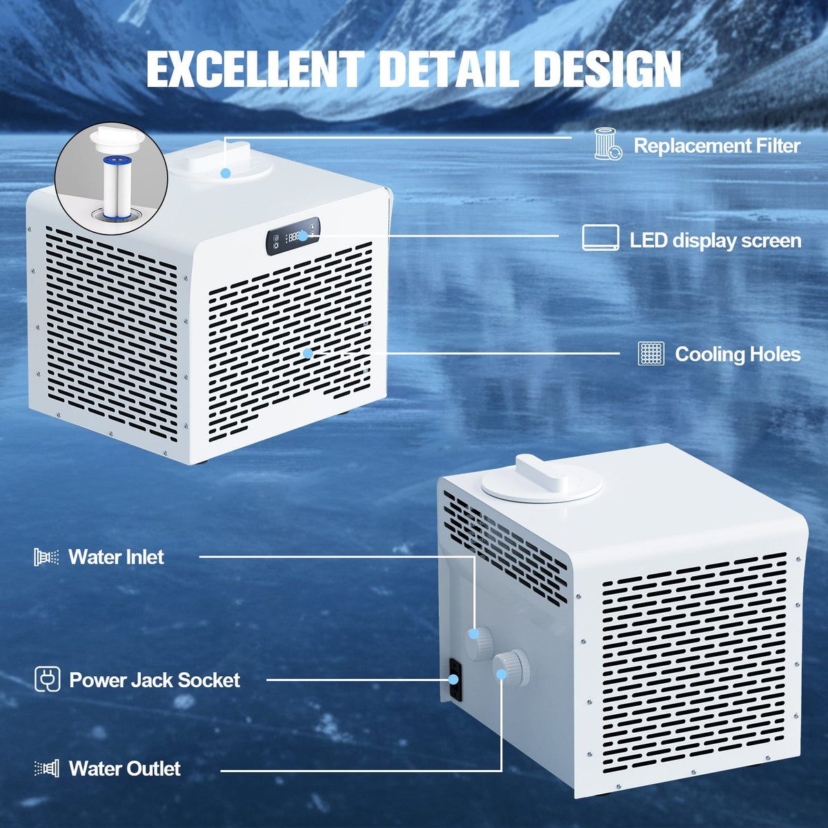 AMBOHR ice bath chiller with intelligent temperature control