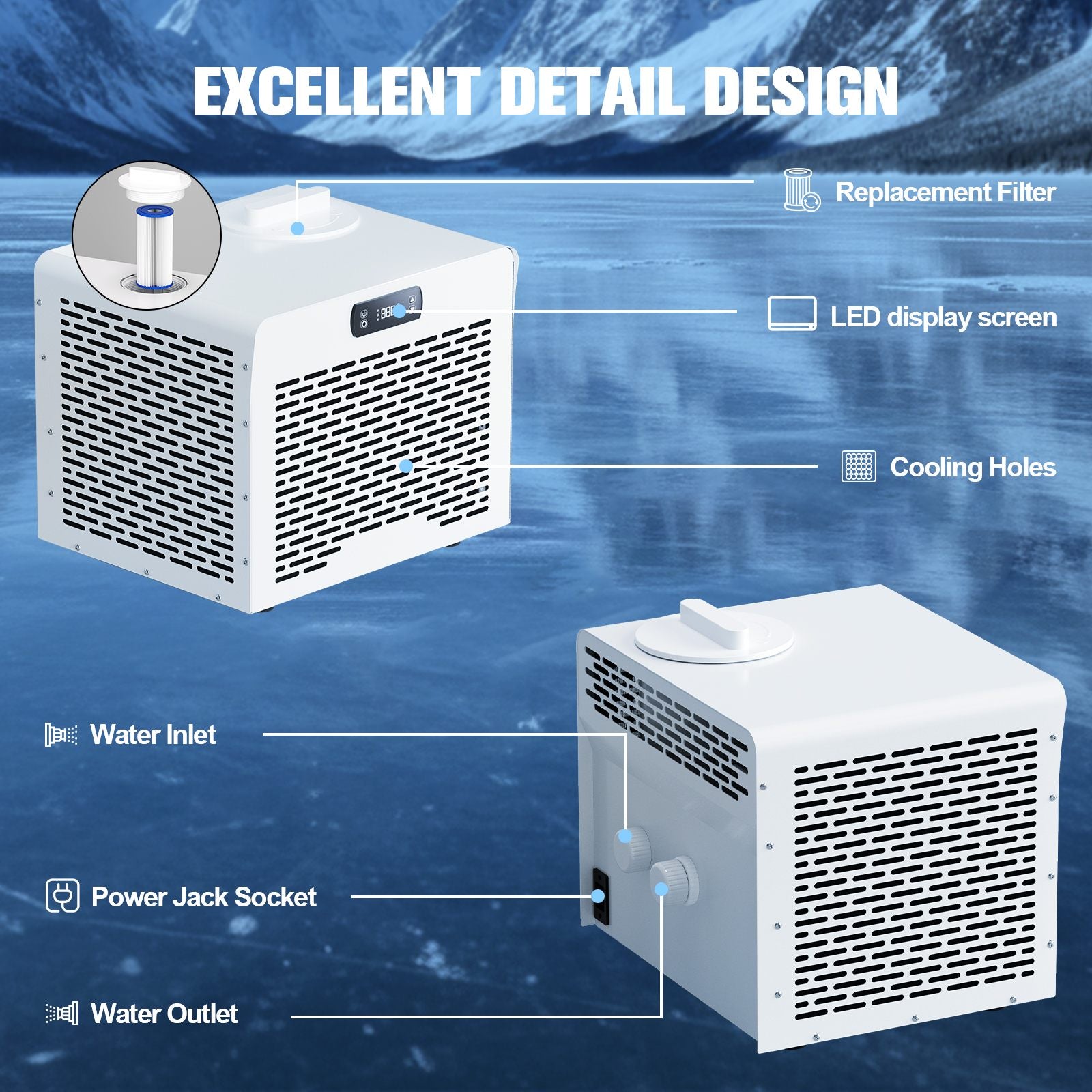 AMBOHR ice bath chiller with intelligent temperature control