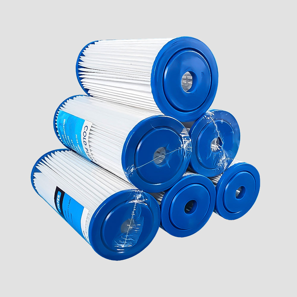 AMBOHR 7.7x4.5 Inch PP Pleated Sediment Water Filter Cartridge All-in-one Filter 6 Piece Pack-AMBOHR