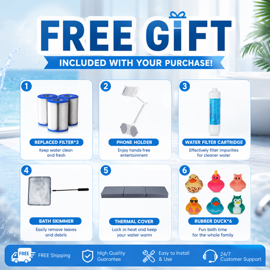 Free accessories included with AMBOHR bathtub