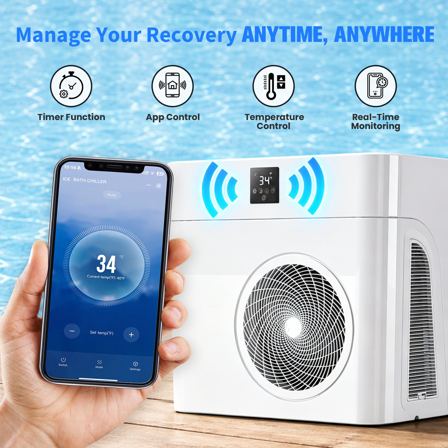 AMBOHR smart bathtub with mobile app control