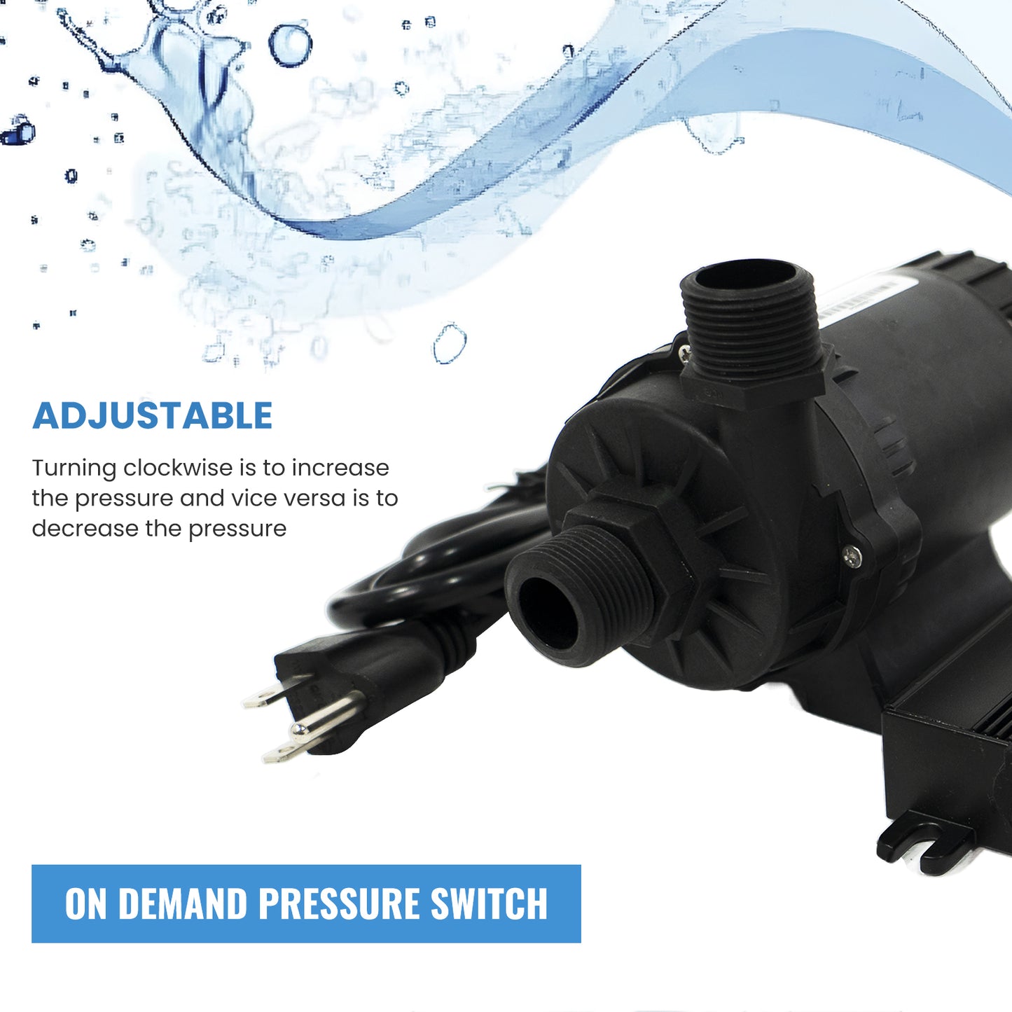 AMBOHR WP-DC60A/WP-DC60G Mini Submersible Water Pump DC 12/24 V mini dc motor water pump 950 for Cold Plunge 1/2HP 1HP chiller bathtub conversion