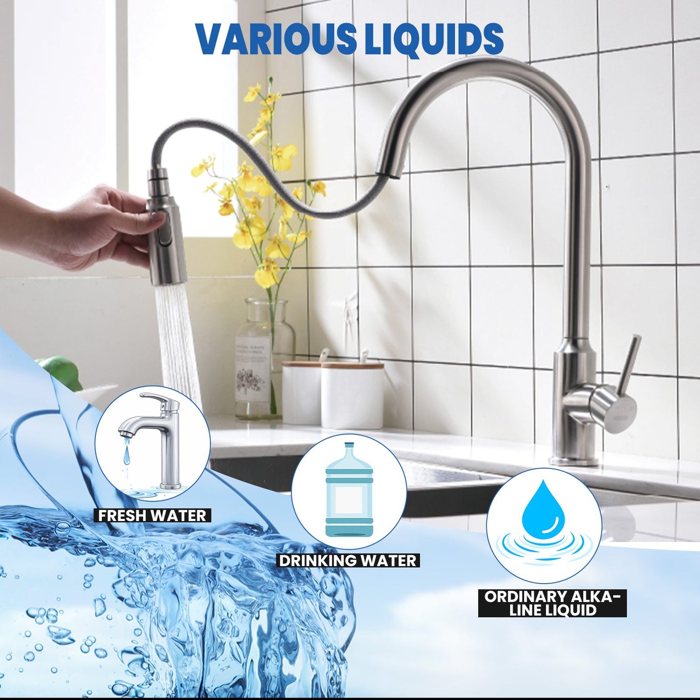 AMBOHR WP-DC60A/WP-DC60G Mini Submersible Water Pump DC 12/24 V mini dc motor water pump 950 for Cold Plunge 1/2HP 1HP chiller bathtub conversion