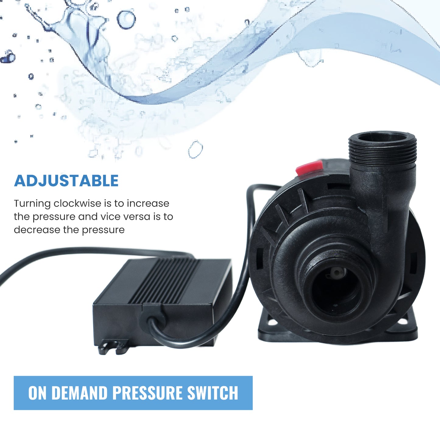 AMBOHR WP-DC80A/G/F DC12V/24V Water Pump for Pet Water Fountain and Water Cooling  for Cold Plunge 1/2HP 1HP chiller bathtub conversion