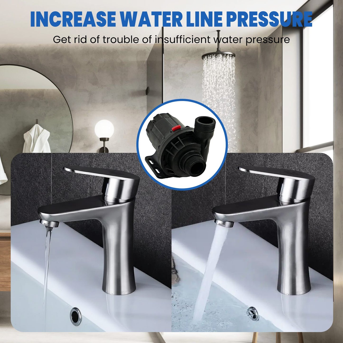 AMBOHR WP-DC80A/G/F DC12V/24V Water Pump for Pet Water Fountain and Water Cooling  for Cold Plunge 1/2HP 1HP chiller bathtub conversion