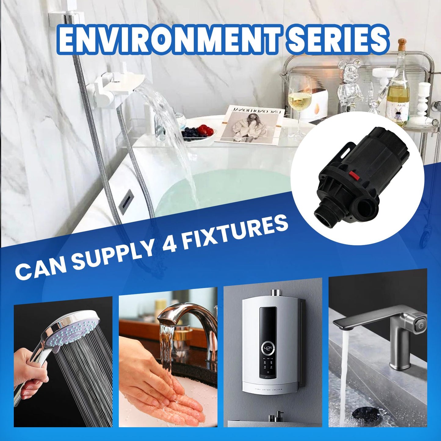 AMBOHR WP-DC80A/G/F DC12V/24V Water Pump for Pet Water Fountain and Water Cooling  for Cold Plunge 1/2HP 1HP chiller bathtub conversion