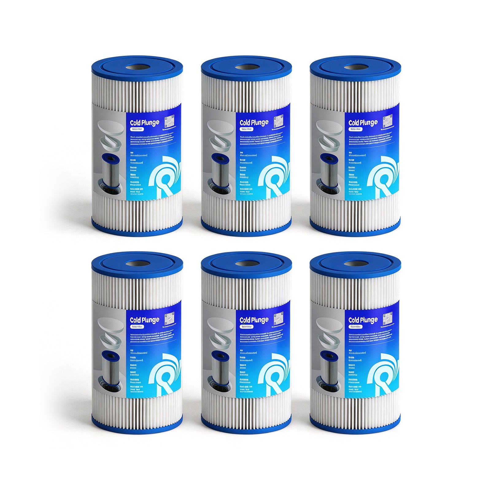 AMBOHR cold plunge replacement filter 6-count pack for ice bath water filtration