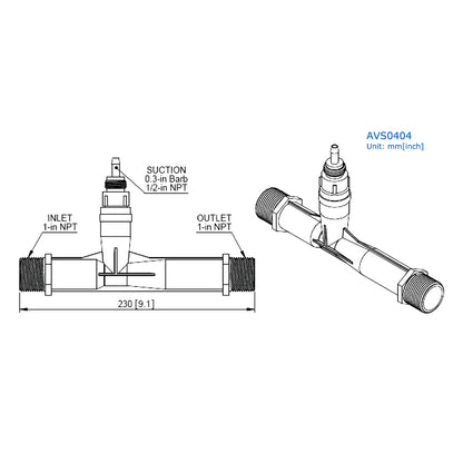 OkayOzone Cold Plunge Venturi Injector AVS0404D/AVD0404D Aquaculture Mechanical  Ozone generator Ventilation Device Aireador Venturi